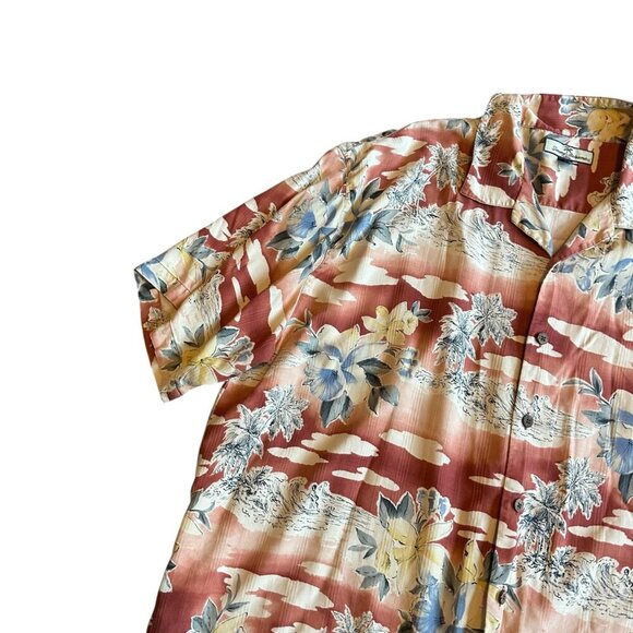 Tommy Bahama 100% Silk Tropical Print Button-Down Shirt Short Sleeve Size 2XL - Picture 3 of 12